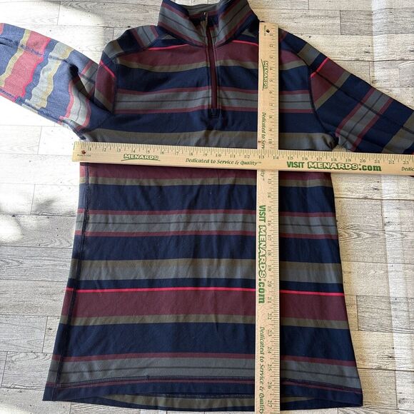 Lululemon Sweatshirt Mens Small Blue Multi Color Striped Quarter Zip Pull Over - Picture 9 of 9